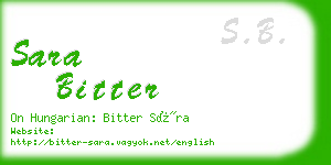 sara bitter business card